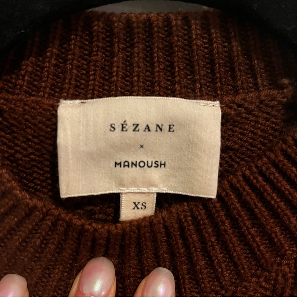 Sezane Brown Ruffled Sweater - Picture 6 of 14